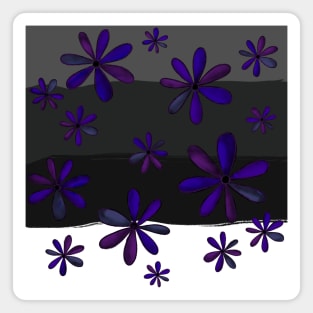 A Cascade of Gothic Daisies - Hand Drawn Design in a Lighter Shade of Dark Magnet